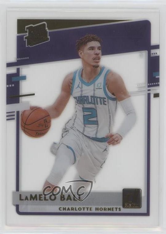 2020-21 Panini Clearly Donruss Rated Rookie Gold LaMelo Ball #87 9l4