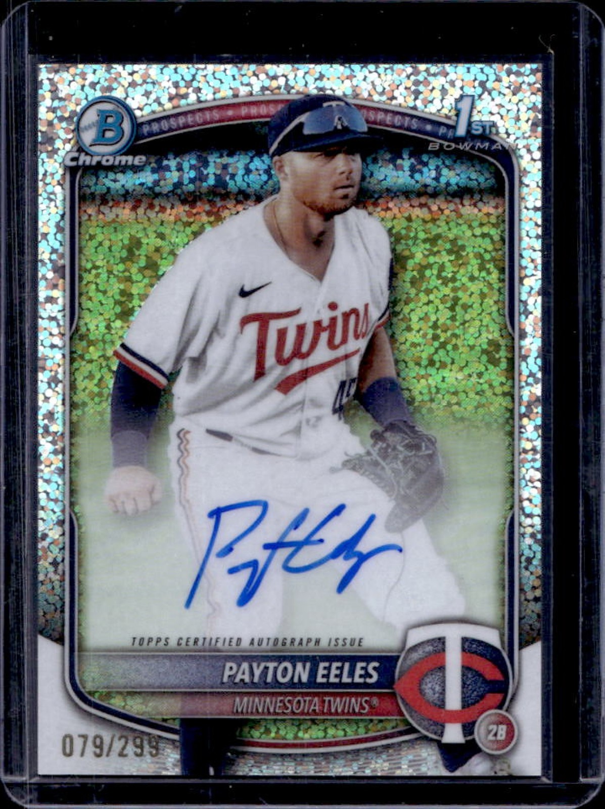 2025 Bowman Payton Eeles Chrome Auto Speckle Refractor 1st #79/299