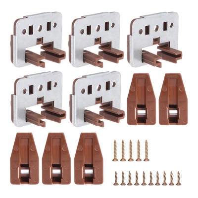 5pcs Drawer Slide Track Guide Glide With Drawer Guide Metal Backing And Drawer S