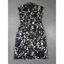 Just Taylor Sheath Dress Women Size 6 Black Floral Sleeveless Knee Length V-Neck