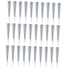 Silver Foil Horns   30 Pack, Metallic Noisemakers with Black Mouthpieces for