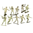 Vintage Lot of 10 Original Marx? 5" Green Plastic Army Men Soldiers Unmarked