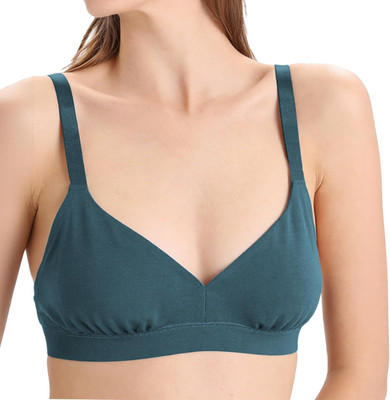 gyprprer Large 100% Merino Wool Women S Wireless Triangle Bra，Merino-Wrapped Ela