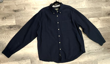 Eddie Bauer Navy Blue Long Sleeve Button Down Pocket Collared Shirt Size XXL