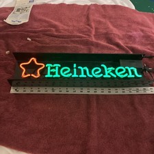 20” X 5” Vintage Neon Heineken Red Star & Green Sign