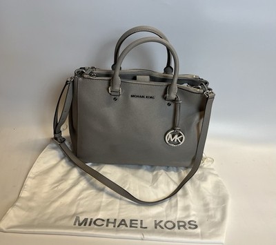 Michael Kors Sutton Saffiano Leder Grau Medium Tote Handtasche Umhängetasche Bag