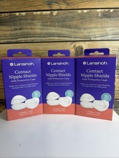 Lansinoh Contact Nipple Shield with Case 16mm 2ct Lot Of 3