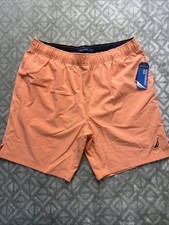 MENS NAUTICA PERFORMANCE SWIM SHORTS CORAL SZ LARGE NWT