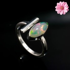 Ethiopian Opal Gemstone 925 Sterling Silver Ring Handmade Jewelry Ring For Gift