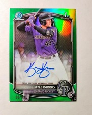 Kyle Karros RC AUTO 2025 Bowman Chrome TRUE GREEN REFRACTOR 48/99 Prospect K6