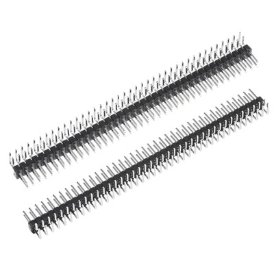 4 Stück Rechtwinklige Header Pin 80P 2 Reihig 2.54 mm Pitch Silber Ton für PCB