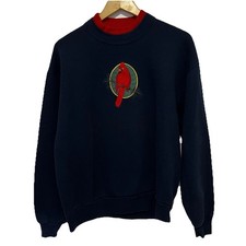 VTG Top Stitch By Morning Sun Womens L Sweatshirt Embroidered Red Cardinal Bird