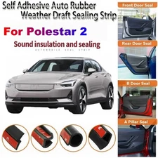Door Rubber Seal Strips Weather Draft Wind Noise Reduction Trim For Polestar 2