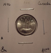 A Canada Elizabeth II 1996 Ten Cents - BU