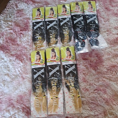 X-pression Lagos Braid T1/613 gemischt blonde Enden x 6, Nr1 x 2 schwarz VERSIEGELT