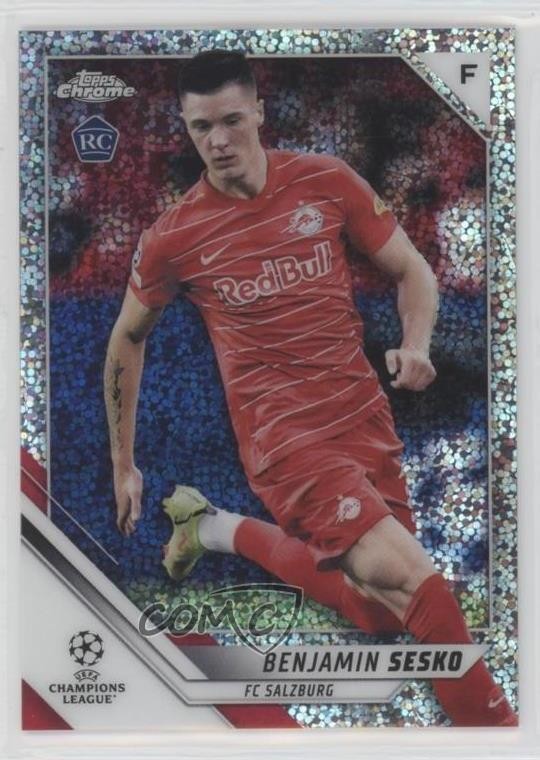 2021-22 Topps Chrome UCL Speckle Refractor Benjamin Sesko #187 0ly5