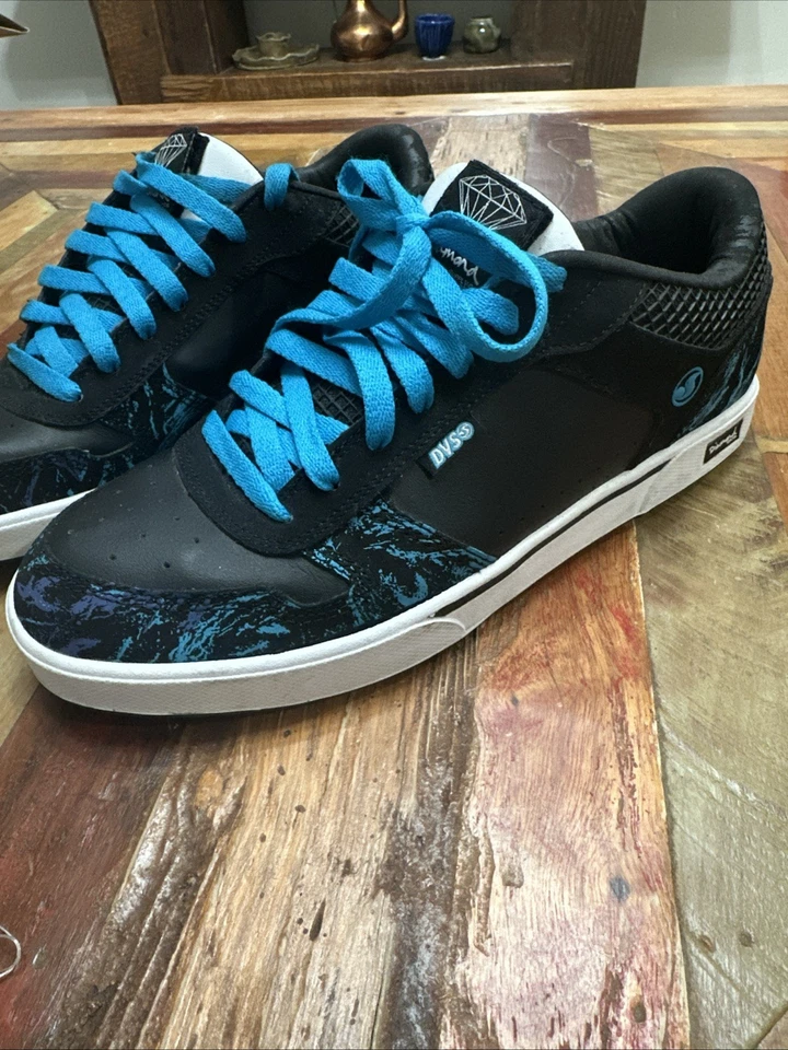 Diamond Supply Co X DVS 2007 intención original 10,5 DS NEGRO TURQUESA raro Foto 2 de 4