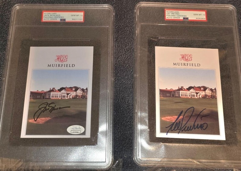 British Open Golf - 4 Muirfield Scorecards signed, Jack Nicklaus, Lee Trevino +2