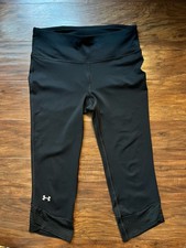 Under Armour Leggings Women  s Size Small Heat Gear Capri Black EUC 
