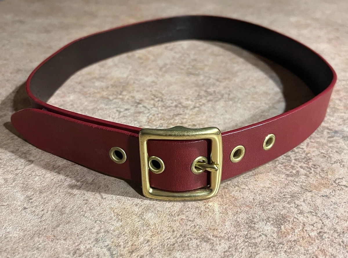 COACH Vintage 90\'s Style 2800 Genuine Leather Brass Buckle Belt Red Small Coach Red Belts for Women for sale | eBay main image 4