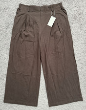 Halara Flex High Waisted Wide Leg Work Pants Brown Women's Size 1X NEW Cotton