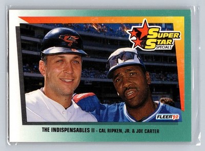 1992 Fleer #703a Super Star Specials Cal Ripken Jr. Joe Carter Orioles Blue Jays