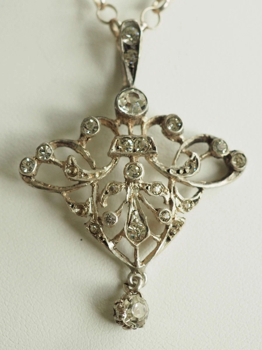 Pendentif Art Nouveau "Avril" En Argent Massif - France Vers 1910 - Vintage Très Bon état