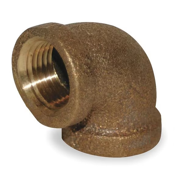 Red Brass Lead Free 90 deg Elbow 1/2" FNPT Flat Banded (Lot of 2)