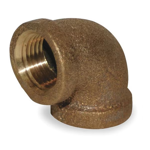 Red Brass Lead Free 90 deg Elbow 1/2" FNPT Flat Banded (Lot of 2)