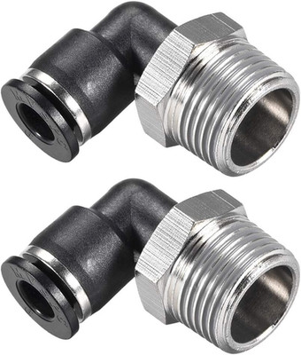 2Stk. Drücken zur Rohrverschraubung Fitting Außen Ellbogen 6mm Rohr OD X 3/8 NPT