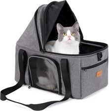 Top-Expandable Large Cat Carrier, Soft Sided Cat Bag Carrier for Medium Large Pe