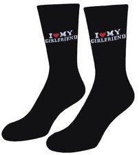 Gift for Boyfriend I Love My Girlfriend Socks I Love My Girlfriend Black