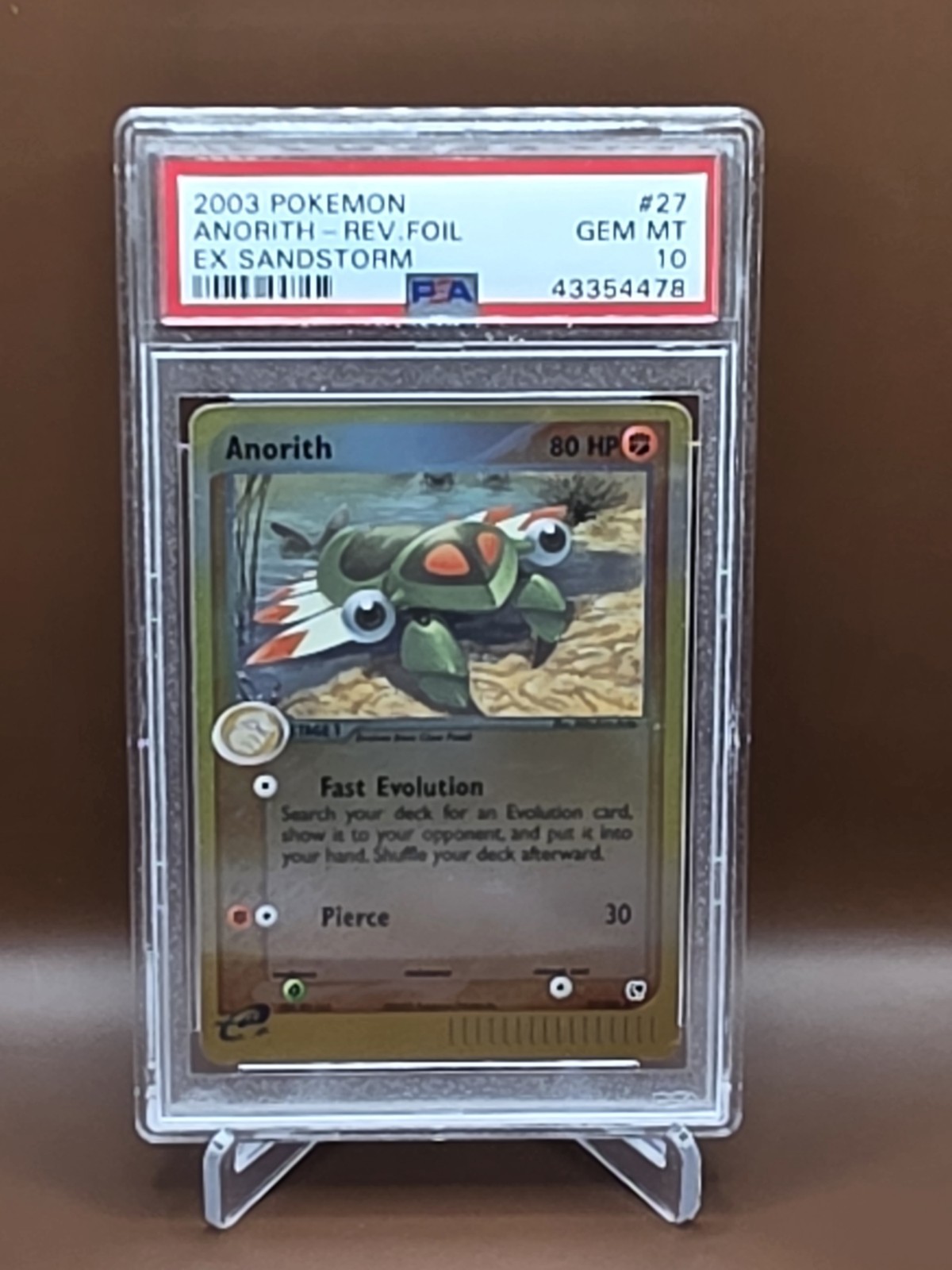 Anorith Reverse Foil ~ PSA 10 LOW POP *4* ~ Pokemon Card TCG EX Sandstorm 27/100