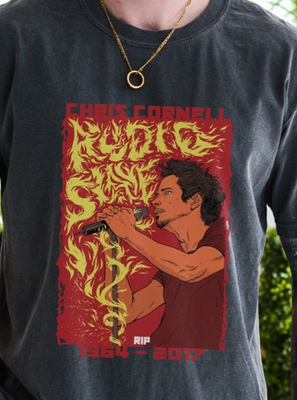 Soundgarden Audioslave Chris Cornell T-Shirt on Vintage Black