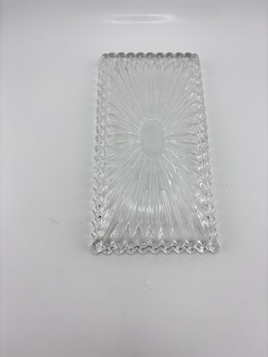 Vintage Glass Butter Dish Starburst Pattern Candy Serving Kitchenware
