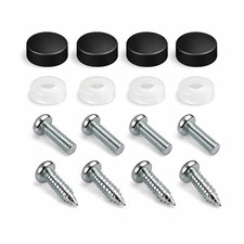 License Plate Frame Screws Fasteners Black Screw Caps Set