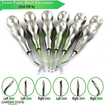 elevadores dentales tipo Twist Point para luxación y extracción quirúrgica de di