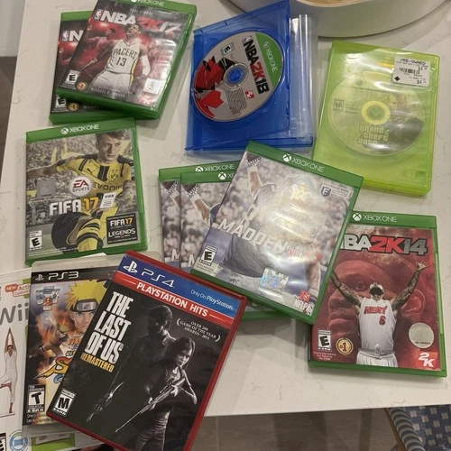 Game Lot Xbox One PS4 PS3 Wii Last of Us Naruto GTA IV NBA 2K18 Madden