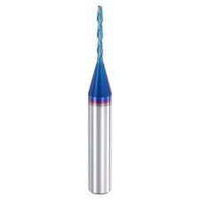 Spiral Router Bit,1/16"x1/2"x1/4" 2-Flute End Mill,Blue Nano Coating