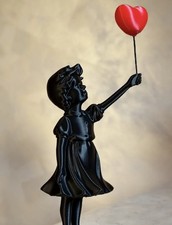 Girl Balloon Statue Modern Sculpture Romantic Home Decor Ornament