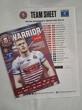 2026 RL Challenge Cup Rd 4 Wigan Warriors v Bradford Bulls Programme Teamsheet +