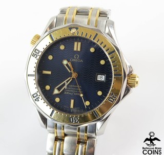 Omega Seamaster Pro Automatic Two Tone St. Steel Watch w/Box SOLD AS IS