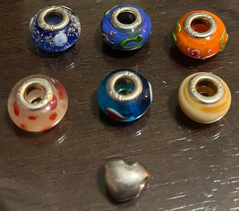 Sterling Silver Beads and Heart- preowned