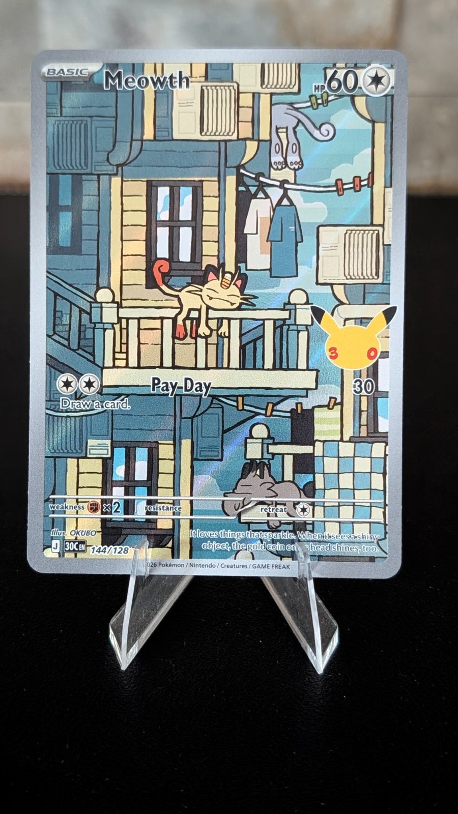 Pokemon TCG - 30th Celebration - Meowth - 144/128