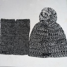 Rebecca Minkoff Beanie Hat and Arm Warmer Gloves Set One Size Fits Most