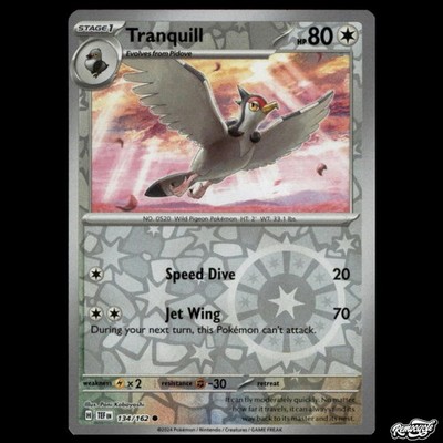 Tranquill 134/162 Common Temporal Forces Pokemon Reverse Holo NM