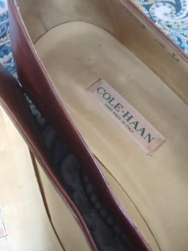 Cole Haan Brown Leather Weaved Wingtip Slip On Loafer Size 10.5D Handmade - Picture 4 of 11