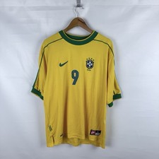 Vintage Nike Brazil Ronaldo 9 Jersey 1998 1999 2000 Sz XL