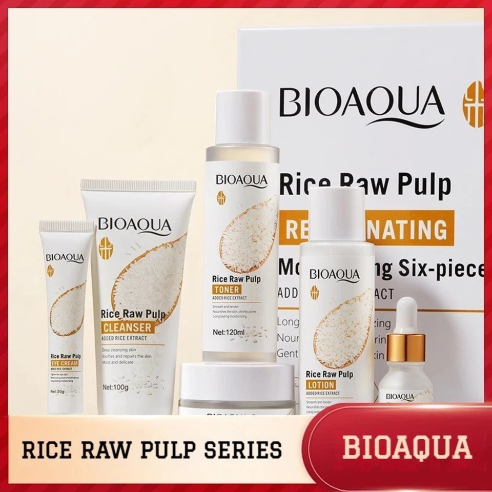 Juego 6 en 1 producto para el cuidado de la piel serie puré de arroz BIOAOUA Foto 2 de 4