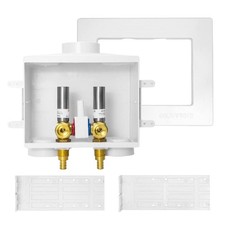 Double Drain Washing Machine Outlet Box, 1/2-inch Pex-A Expansion Inlet, Sing...
